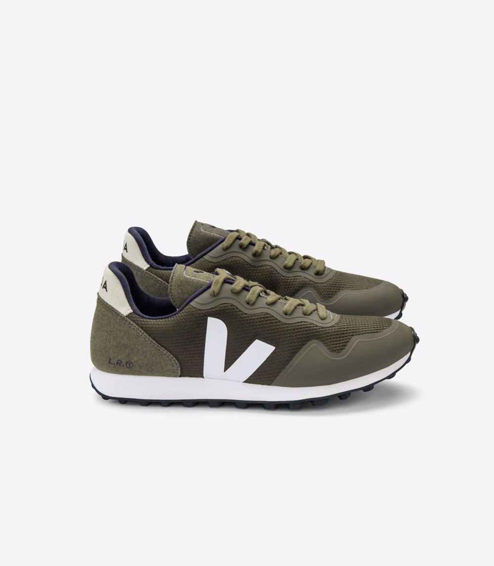 Veja Trainers Mens Olive/White/Beige - Sdu B-mesh - RTOE-18520